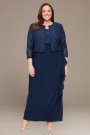 Plus Size Empire Waist Lace Dress with Open Jacket Alex Evenings 84122475