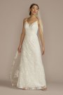 Sequin Floral A-Line Spaghetti Strap Wedding Dress SDWG1173