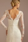 Beaded Lace Long Sleeve Sheath Wedding Dress CWG975