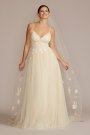 Beaded Lace Applique Tulle A-Line Wedding Gown MS251254