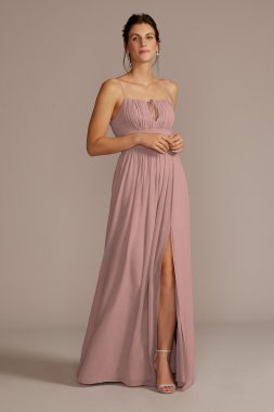 Chiffon Gathered Bodice Bridesmaid Dress F20476