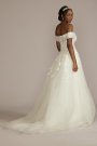 Off Shoulder Tall Plus Applique Wedding Dress MS251262