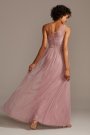 One-Shoulder Embroidered Soft Net Bridesmaid Dress David's Bridal F20121