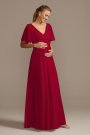 Flutter Sleeve Mesh Maternity Bridesmaid Dress David's Bridal F20167