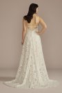 Recycled Floral Lace Spaghetti Strap Wedding Dress RWG4079