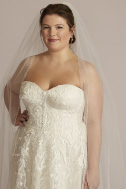 Strapless Glitter Tulle Plus Size Wedding Gown Melissa Sweet 8MS251251