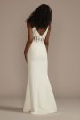 Illusion Corset Crepe Sheath Wedding Dress SDWG1150