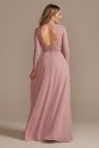 Lace Chiffon Long-Sleeve Long Bridesmaid Dress David's Bridal F20359