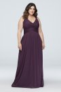 Mesh Long Bridesmaid Dress with Crisscross Back David's Bridal W10974