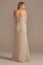 Spaghetti Strap Bridesmaid Dress with Cascade David's Bridal F20319