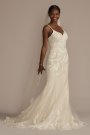 Appliqued Lace-Up Spaghetti Strap Wedding Dress CWG957