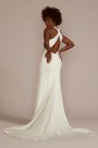 Crepe Back Satin Sheath Tall Plus Wedding Dress WG4072