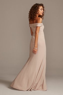 Stretch Crepe Off-the-Shoulder Bridesmaid Dress David's Bridal F20106