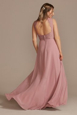 Lace Chiffon Tank Long Bridesmaid Dress David's Bridal F20357