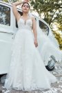 Glitter Tulle Appliqued Corset Bodice Wedding Gown CWG929