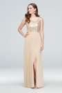 Sleeveless Sequin and Mesh Bridesmaid Dress David's Bridal F19328S