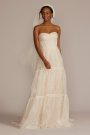 Strapless Chiffon A-Line Tall Plus Wedding Dress MS251260