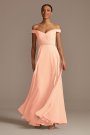 Off the Shoulder Full Skirt Bridesmaid Dress David's Bridal F20227