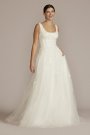 Floral Scoop Neck Sleeveless Wedding Gown DB Studio WG4062