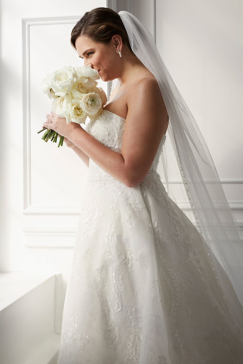 Strapless Beaded Lace Ball Gown Wedding Dress CWG960