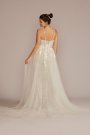 Lace Sheath Tall Wedding Gown with Overskirt Galina Signature 4XLSWG916