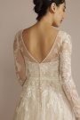 Long Sleeve Pleated Lace Applique Wedding Dress MS251269