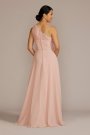 Stretch Lace Chiffon One-Shoulder Bridesmaid Dress David's Bridal F20607