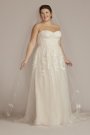 Strapless Glitter Tulle Plus Size Wedding Gown Melissa Sweet 8MS251251