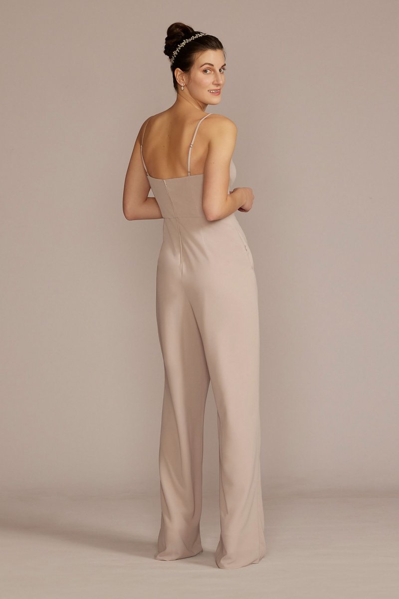 Chiffon Spaghetti Strap Bridesmaid Jumpsuit David's Bridal F20580