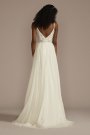 Lace Bodice Spaghetti Strap A-line Wedding Dress WG4092