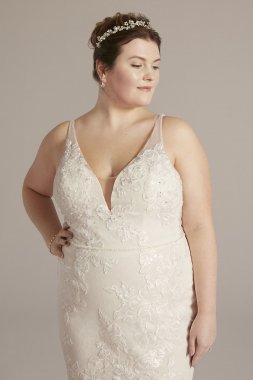 Mermaid Plus Size Wedding Gown with Ruffle Hem Melissa Sweet 8MS251256