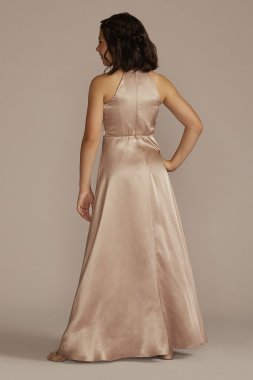 Charmeuse High-Neck Junior Bridesmaid Dress JB9955