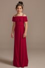 Off Shoulder Flounce Mesh Junior Bridesmaid Dress David's Bridal JB9913