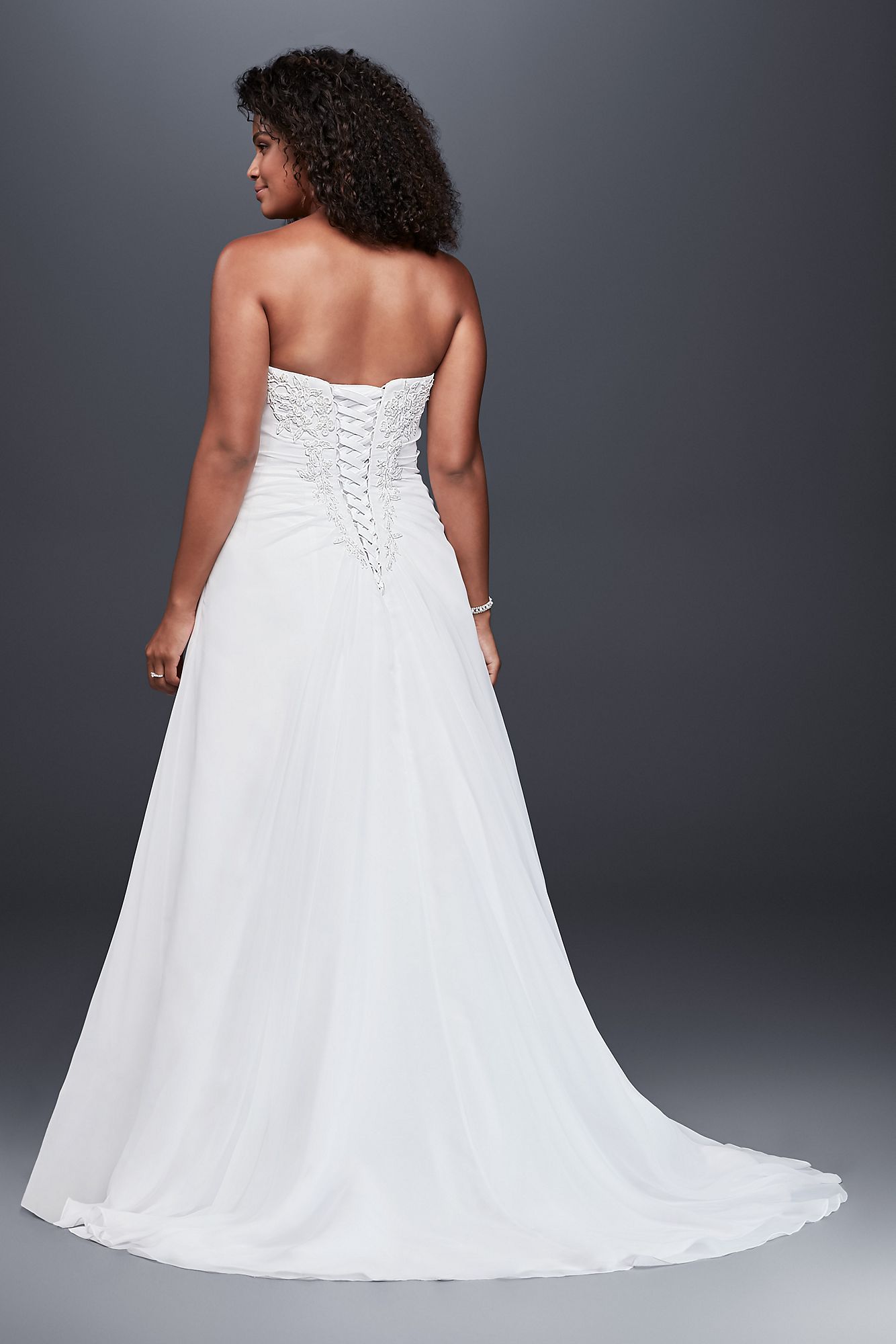 Chiffon A-line Wedding Dress with Side Draping DAVID'S BRIDAL