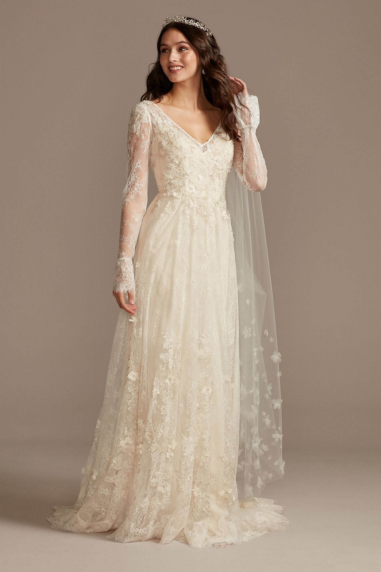 Melissa sweet long store sleeve wedding dress